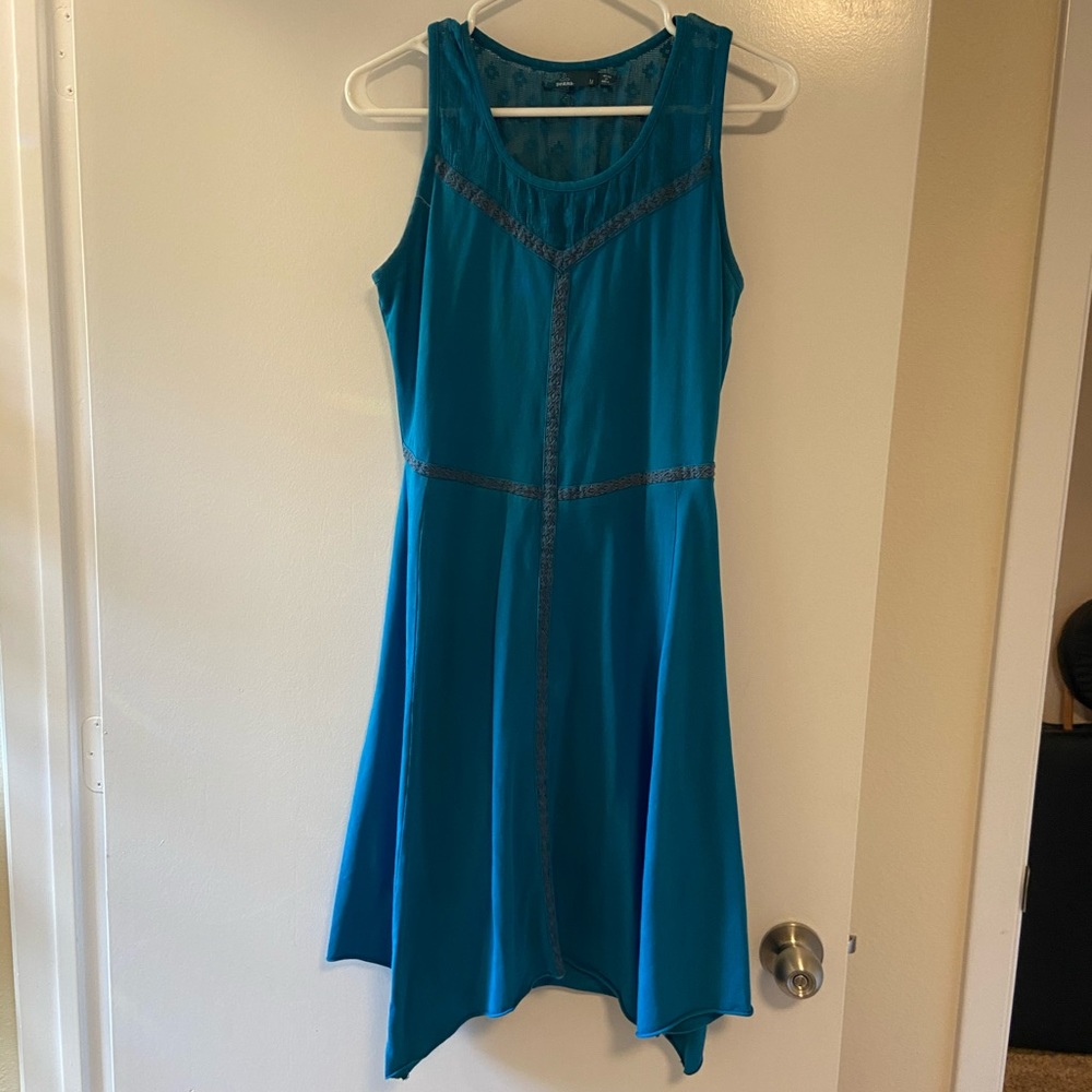 Teal crocheted neckline PrAna dress